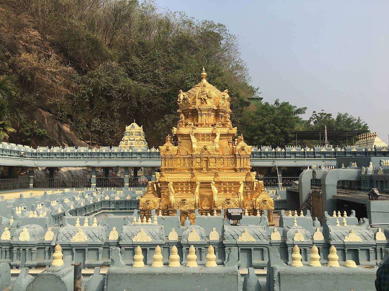 The golden vimana of Sri Kanaka Durgamma Temple on Indrakeeladri Hill